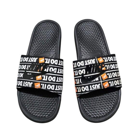 Nike Benassi JDI Print Just Do It Mens Sandals Slides Black White - Picture 6 of 7